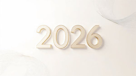 Elegant 2026 luxury design with soft glowing ribbons and balanced white space.