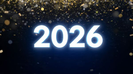 Luxury 2026 winter canvas with soft silver glow gradient and minimal festive charm.