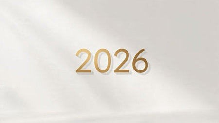 Premium 2026 holiday greeting with silky cool gradients and minimal shimmer noise.