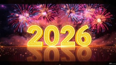 Luxury 2026 celebration background with pearl frost sparkle field and clean layout.