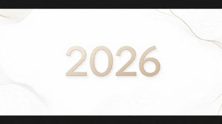 2026 luxury celebration backdrop with cool frost blur and minimal shimmer noise.