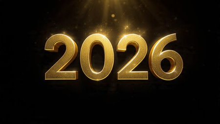 2026 luxury New Year canvas with smooth icy gradients and silver glow arcs.