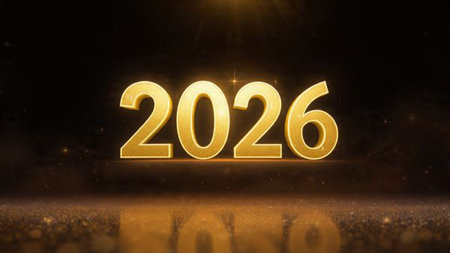 Luxury 2026 celebration design with pearl frost bokeh and clean minimal space.