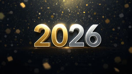 Elegant 2026 premium canvas with silver sparkle trails and soft cool glow.