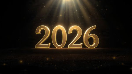 Luxury 2026 celebration backdrop with diamond frost field and minimal noise layer.