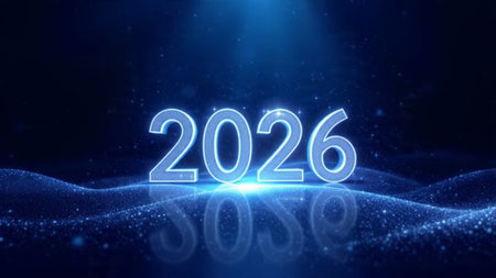 Luxury 2026 celebration background with crisp frost shine corners and ultra-clean layout.