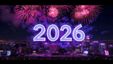 2026 New Year luxury background with soft silver haze and minimal sparkle noise, ultra HD.