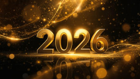 2026 luxury holiday template with soft winter glow arcs and ultra-clean design.