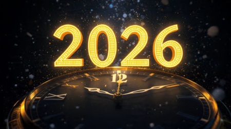 Premium 2026 celebration canvas with cool frost overlay and soft winter glimmer mood.