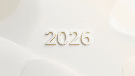 2026 luxury celebration backdrop with cool frost blur and minimal shimmer noise.