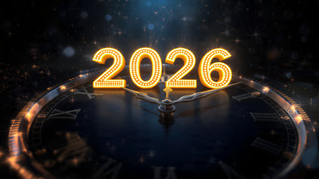 Elegant 2026 celebration background with diamond frost spark field and minimal noise.