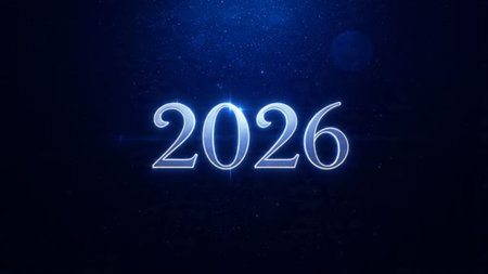 Luxury 2026 celebration design with pearl frost bokeh and clean minimal space.