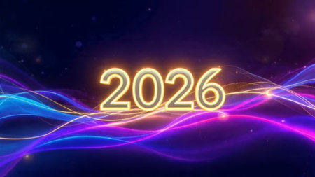Elegant 2026 premium background with silver light diffusion and minimal sparkle noise.