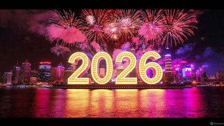 Premium 2026 New Year canvas with soft frozen glow edges and crisp layout balance.