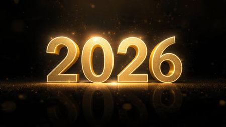 Luxury 2026 winter celebration with pearl frost bloom and minimal noise overlay.