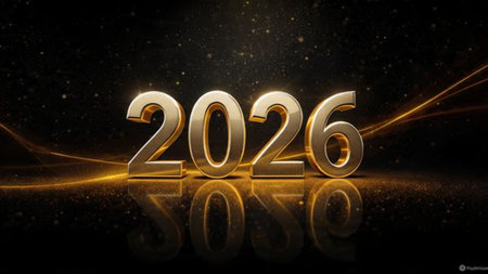 2026 luxury greeting design with soft frozen glow arcs and minimal noise layer.