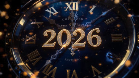 Premium 2026 holiday background with cool silver haze and clean festive layout.