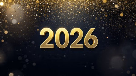 Luxury 2026 celebration backdrop with diamond frost field and minimal noise diffusion.