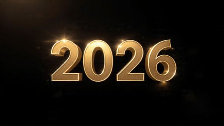 Elegant 2026 premium canvas with silver sparkle trails and soft cool glow.