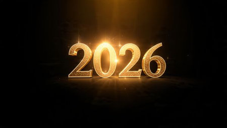 Premium 2026 celebration background with silky light diffusion and minimal sparkle noise,...