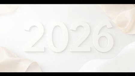 Luxury 2026 winter canvas with soft silver glow gradient and minimal festive charm.