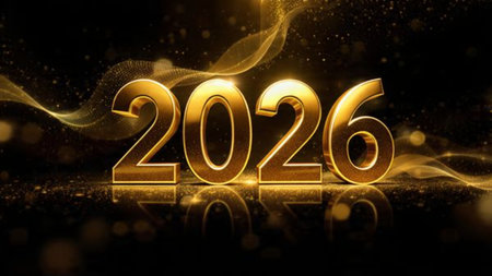 2026 luxury backdrop with soft silver glow haze and cool winter celebration mood.