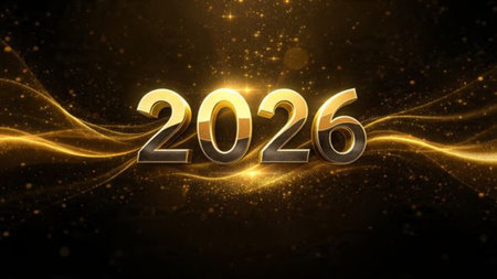 Premium New Year 2026 backdrop with smooth white gradient, subtle diamond-dust glow, ultra-sharp...