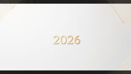 Winter luxury New Year 2026 scene with soft snowfall blur, silver gleam lighting, high-resolution...