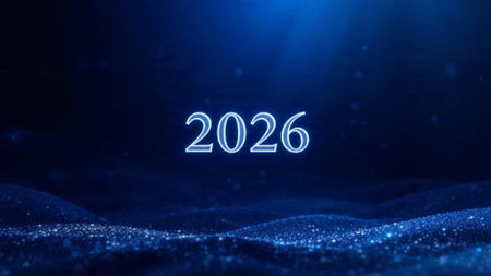 2026 luxury canvas with silver glow diffusion and subtle winter shimmer noise.