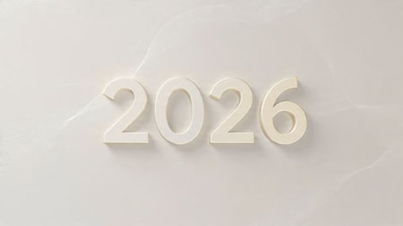 Luxury 2026 winter canvas with diamond frost sparkle trails and clean composition.