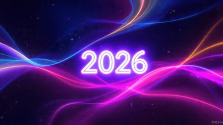 2026 luxury greeting design with soft frozen glow arcs and minimal noise layer.