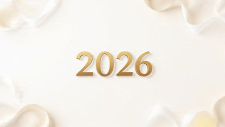 Elegant 2026 premium canvas with silver sparkle trails and soft cool glow.