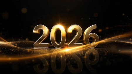Premium 2026 celebration template with soft frozen glow edges and minimal noise layer.
