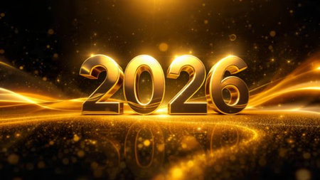 Elegant 2026 premium background with soft ice-blue shimmer and clean festive space.
