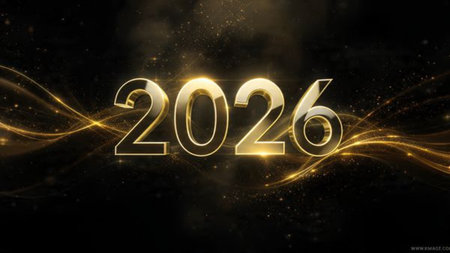 Refined 2026 luxury background with subtle star-spark shine, silver dust, and minimal shadows.