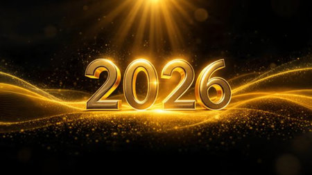 Elegant 2026 premium background with silver light diffusion and minimal sparkle noise.