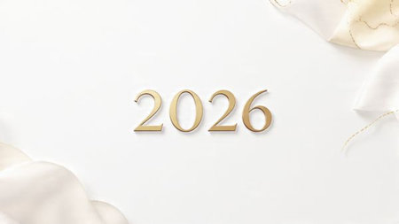 Elegant 2026 premium background with frozen bokeh glow and crisp white balance.