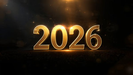 Premium 2026 greeting visual with pearl frost glow and minimal noise overlay.