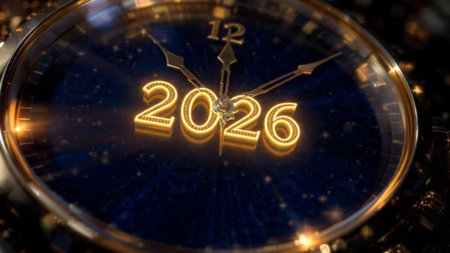 Luxury 2026 greeting canvas with diamond frost shimmer and calm winter glow.