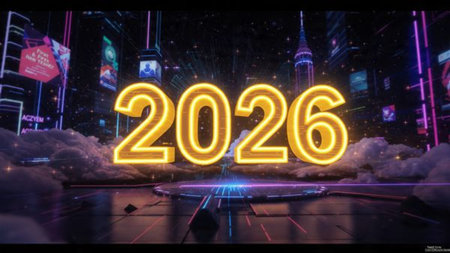 Premium 2026 New Year backdrop with diamond frost field and calm festive charm.