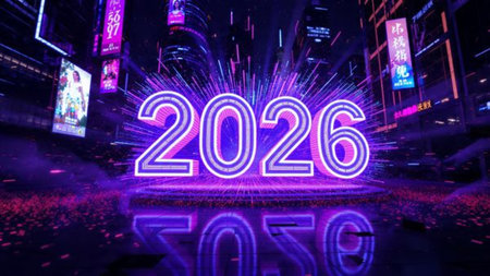 2026 luxury celebration canvas with diamond frost shimmer trails and minimal shadows.