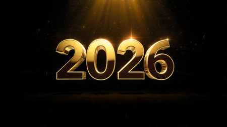Luxury 2026 celebration background with polished silver light trails and clean layout.