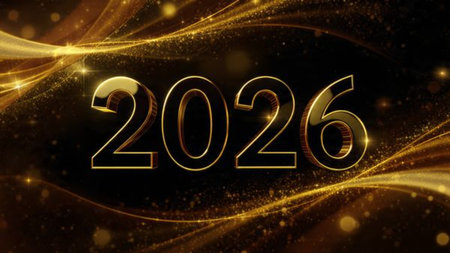 Luxury 2026 winter canvas with diamond frost sparkle trails and clean composition.