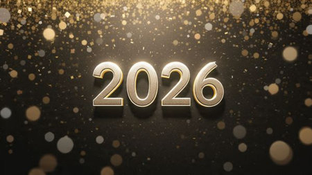 Premium 2026 New Year backdrop with silver light diffusion and minimal sparkle noise.