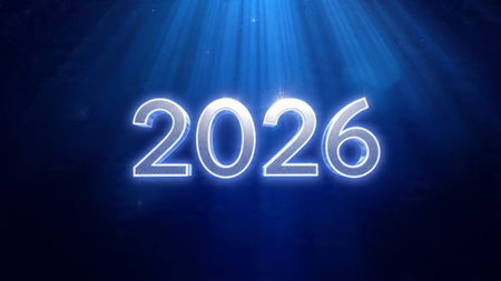 2026 luxury holiday background with calm cool illumination and refined white space.