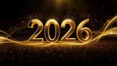 Luxury 2026 New Year visual with diamond frost corners glow and calm lighting.の写真素材