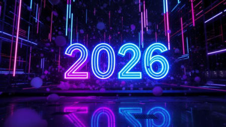 Premium 2026 winter celebration canvas with soft silver haze and minimal shimmer.