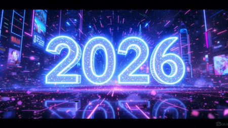 Elegant 2026 premium background with silver light diffusion and minimal sparkle noise.