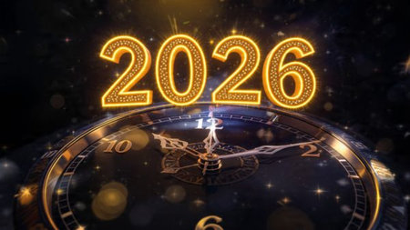 Elegant 2026 winter design with crystal-dust particles and refined silver glow.