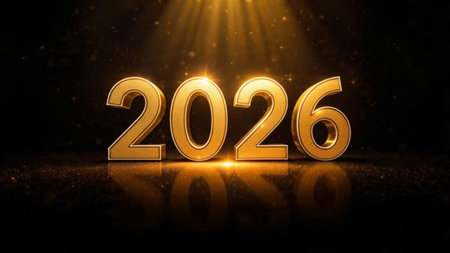 Premium 2026 celebration canvas with cool frost overlay and soft winter glimmer mood.